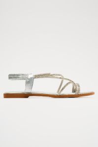 Trista Rhinestone Sandals - Silver sold by Fashion Nova