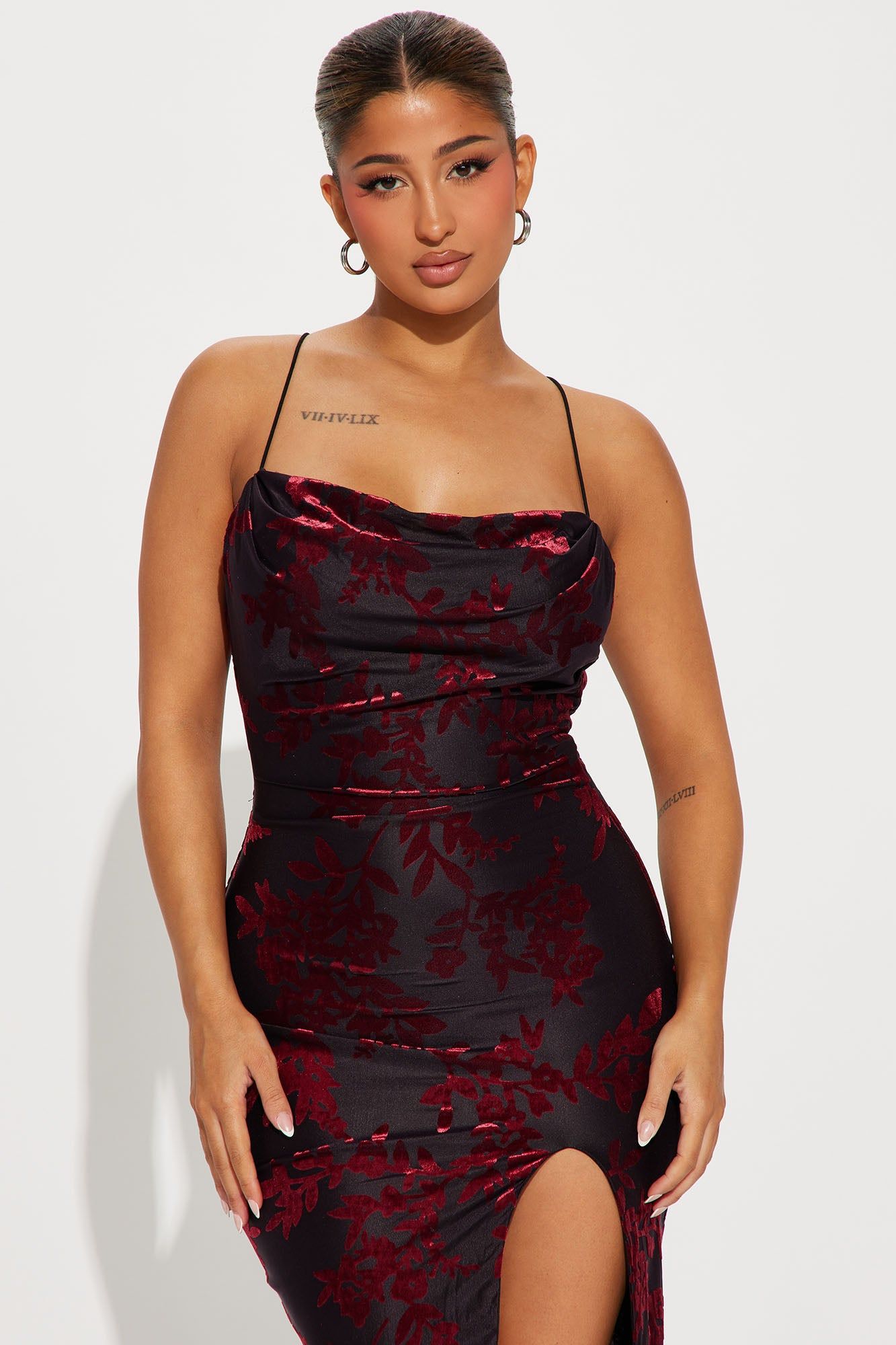Samantha Mesh Midi Dress - Burgundy sold by Fashion Nova product image thumbnail 2