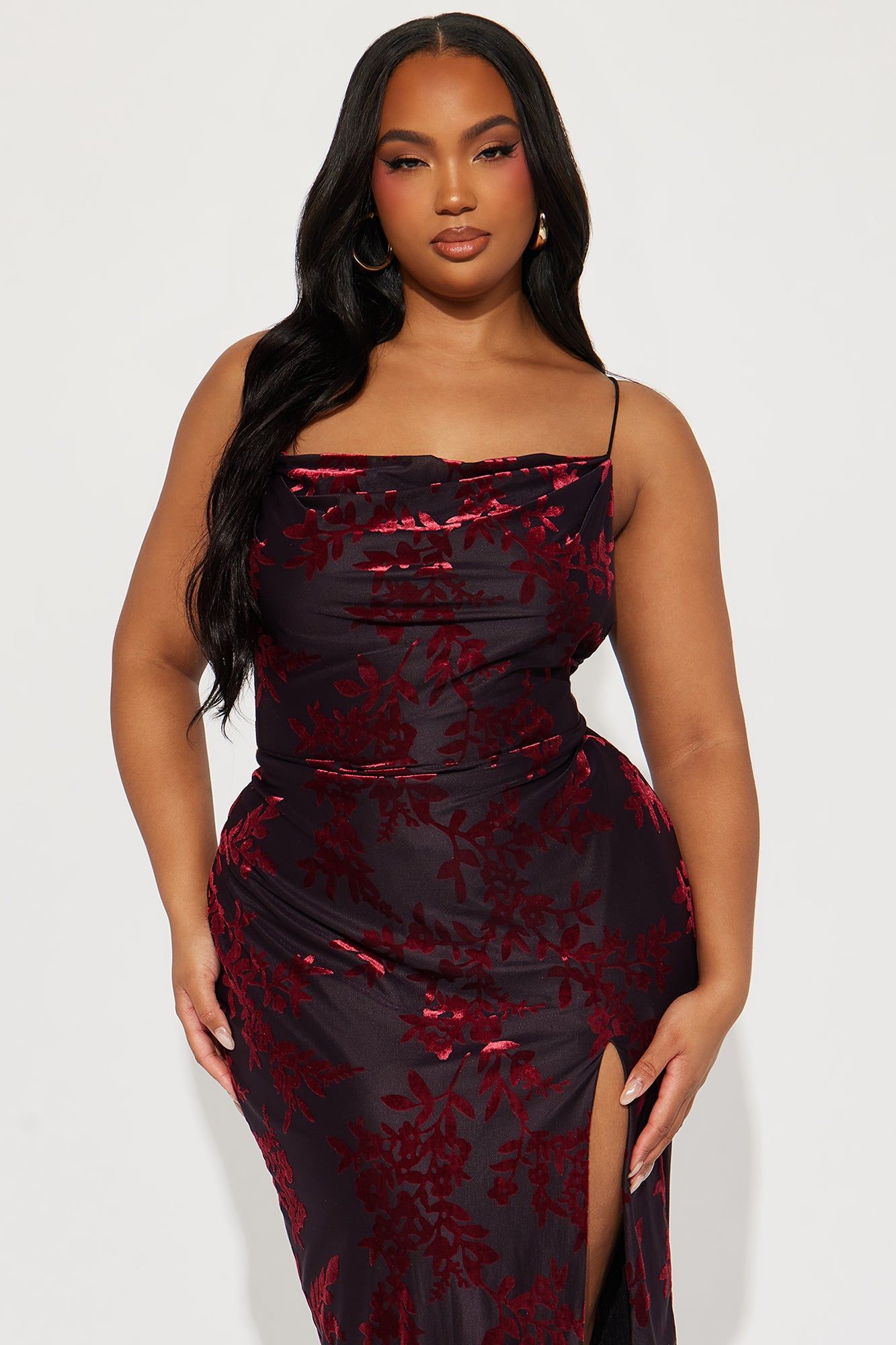 Samantha Mesh Midi Dress - Burgundy sold by Fashion Nova product image thumbnail 5