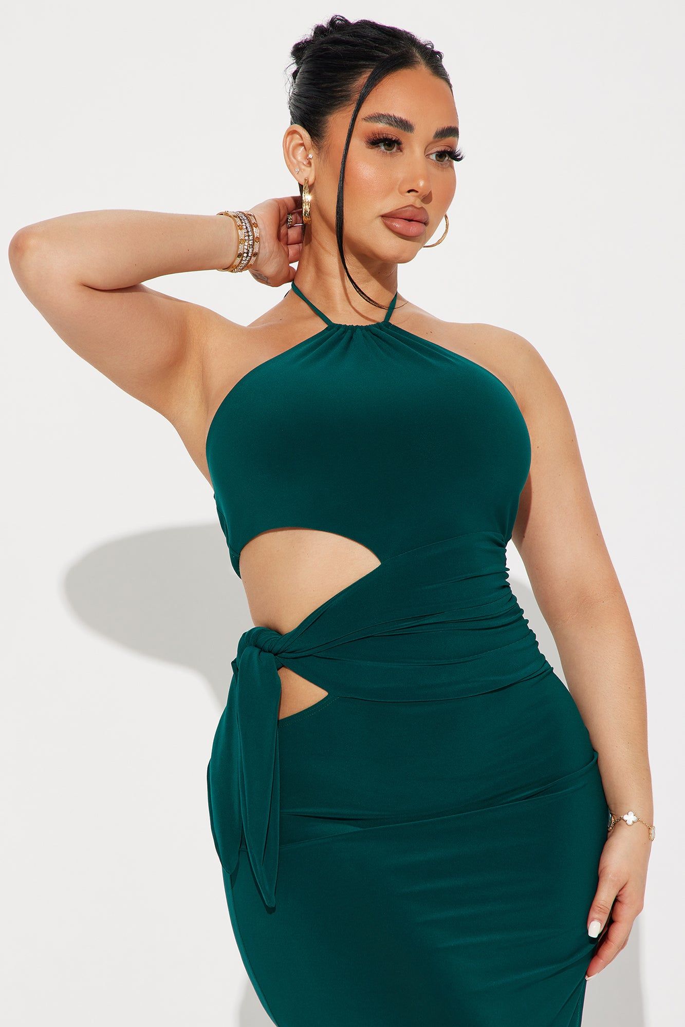 Hallie High Neck Maxi Dress - Hunter sold by Fashion Nova product image thumbnail 2