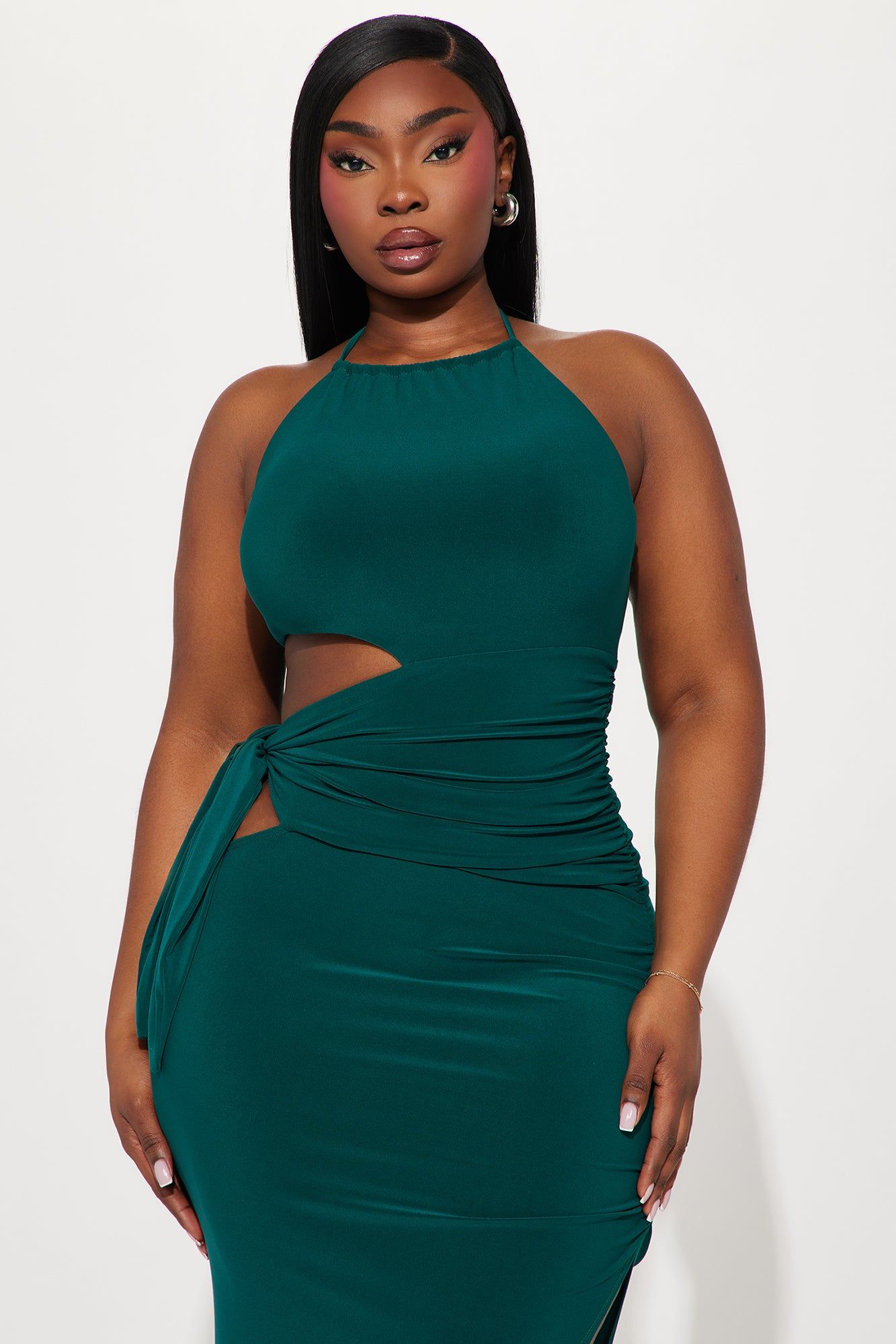 Hallie High Neck Maxi Dress - Hunter sold by Fashion Nova product image thumbnail 5