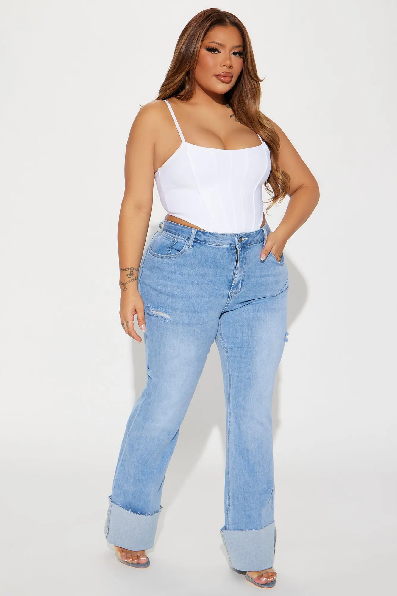 It's Cuffing Season Stretch Bootcut Jeans - Medium Wash sold by Fashion Nova product image thumbnail 4