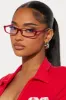 Beauty And Brains Blue Light Glasses - Red sold by Fashion Nova
