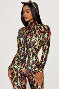 Wild Thing Tiger 2 Piece Costume Set - Brown/combo sold by Fashion Nova