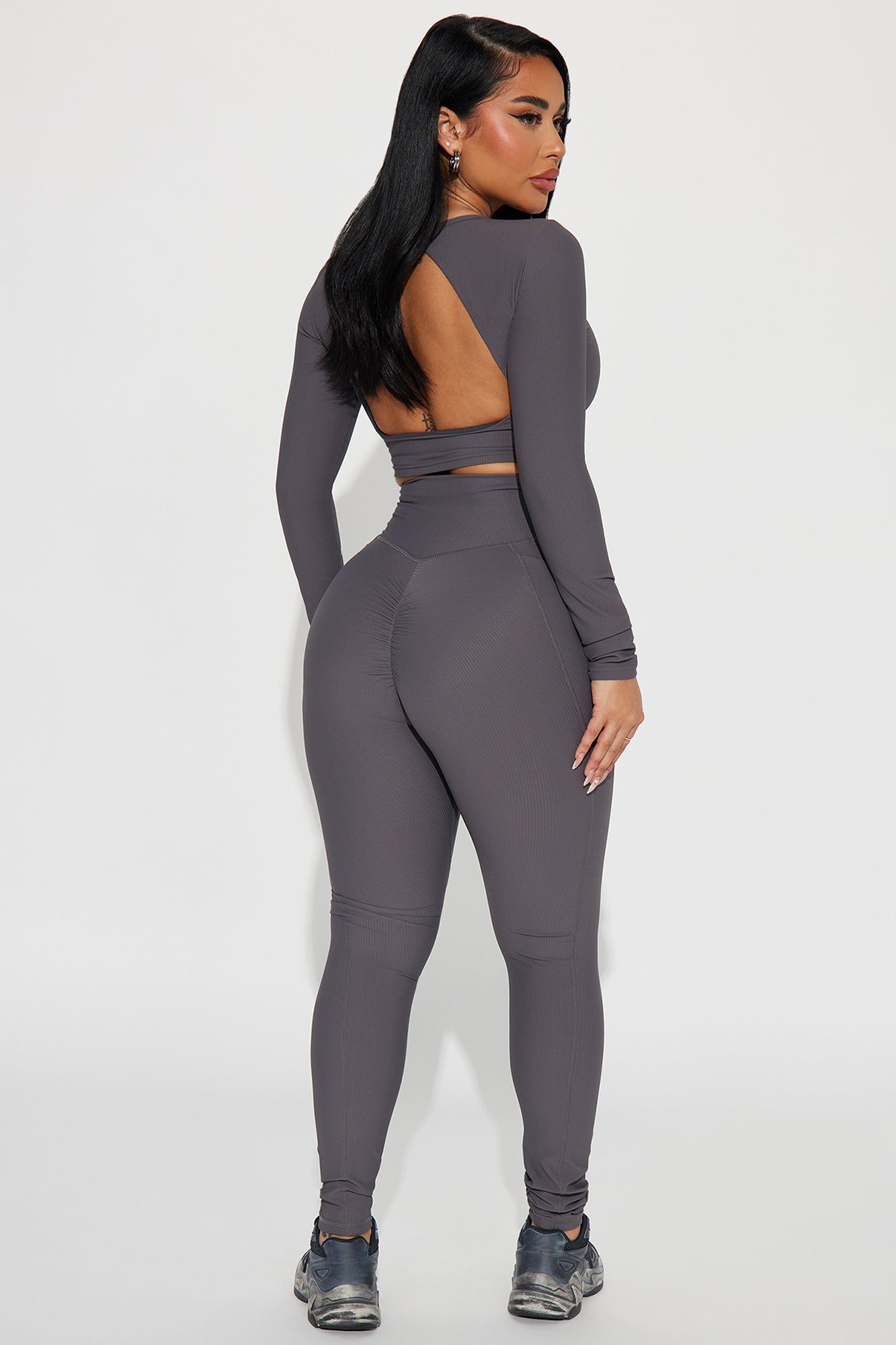 Set Goals Ribbed Active Set - Charcoal sold by Fashion Nova product image thumbnail 3