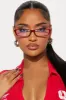 Beauty And Brains Blue Light Glasses - Red sold by Fashion Nova