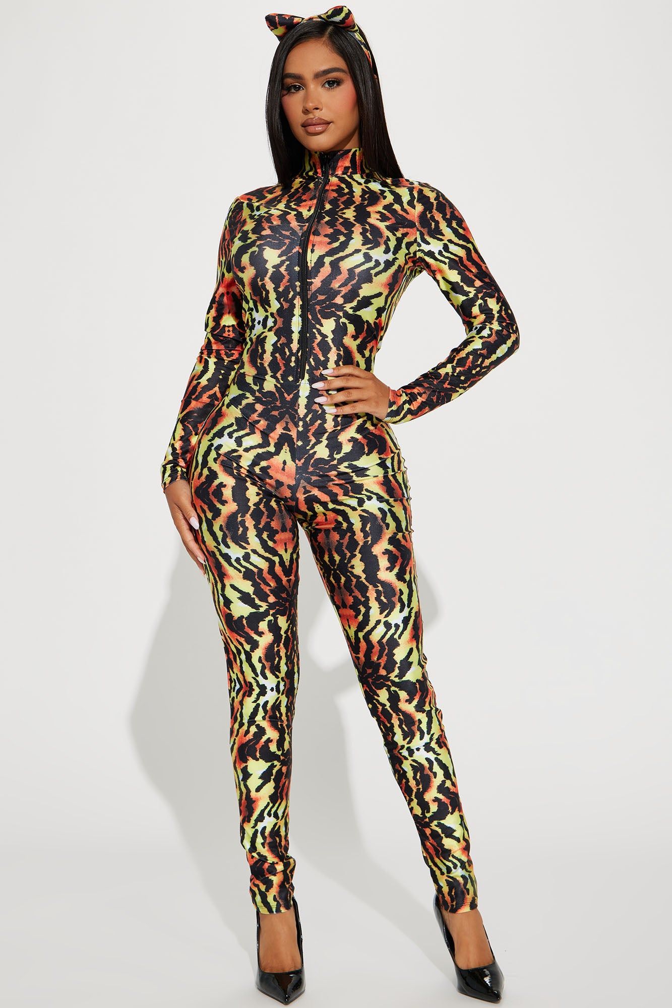 Wild Thing Tiger 2 Piece Costume Set - Brown/combo sold by Fashion Nova