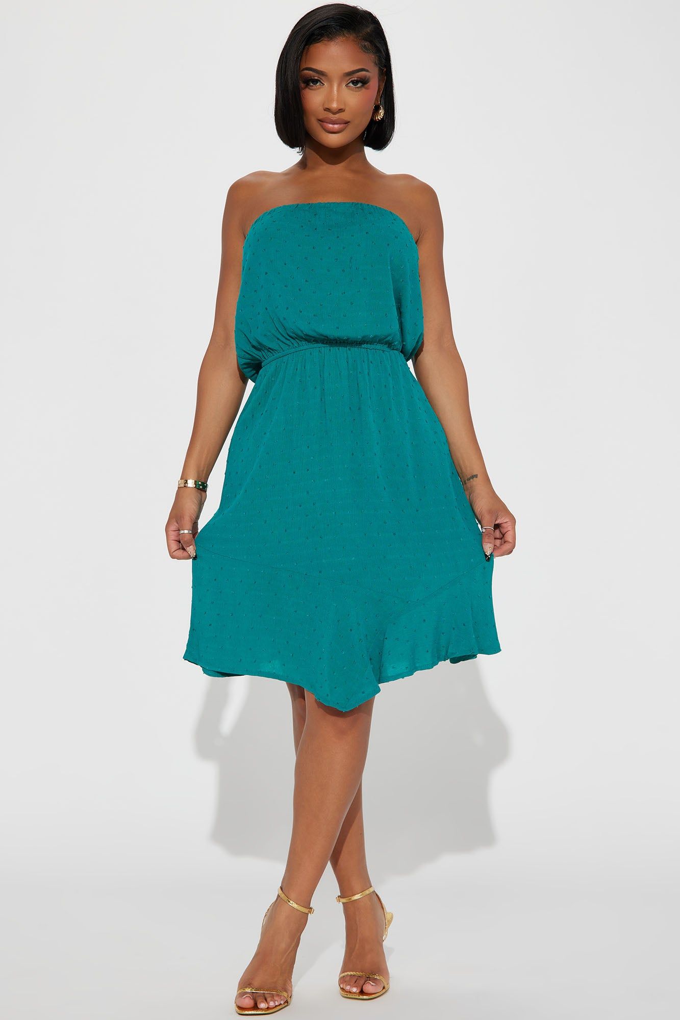 Jessica Gauze Midi Dress - Green sold by Fashion Nova