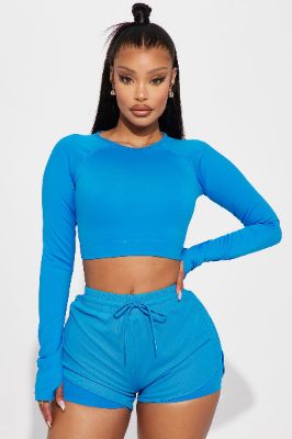Pushing Limits Elevate Active Top - CobaltBlue sold by Fashion Nova