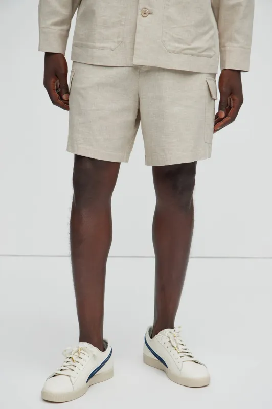 Bahamas Linen Cargo Shorts - Stone sold by Fashion Nova