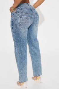 Can't Miss Cropped Stretch Straight Leg Jeans - Medium Wash sold by Fashion Nova