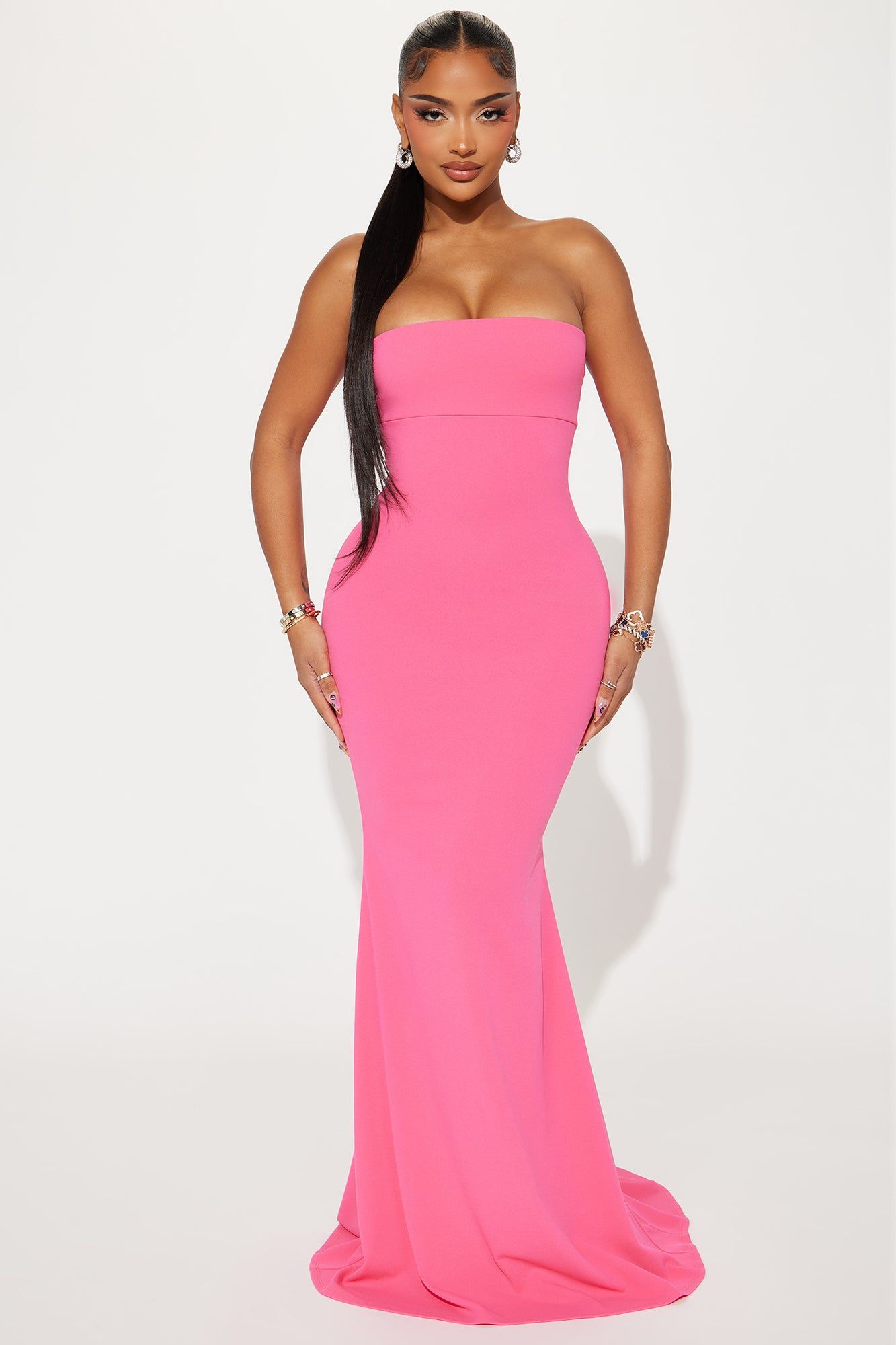 Carried Away Crepe Knit Gown - Pink sold by Fashion Nova