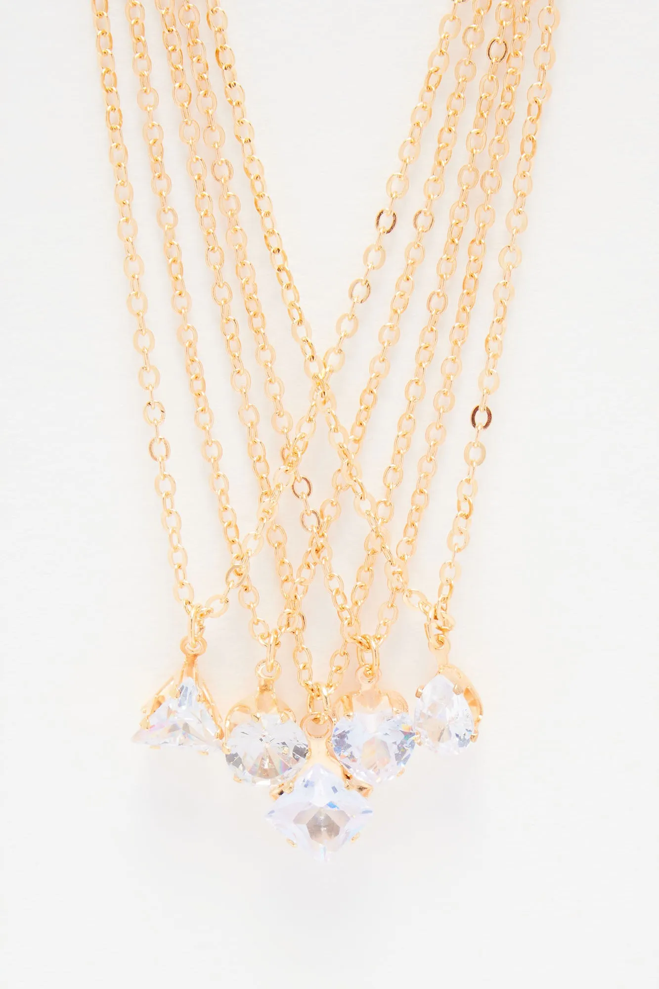 Dropping A Hint Rhinestone Necklace - Gold sold by Fashion Nova product image thumbnail 3