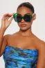 Earthy Erika Sunglasses - Green sold by Fashion Nova