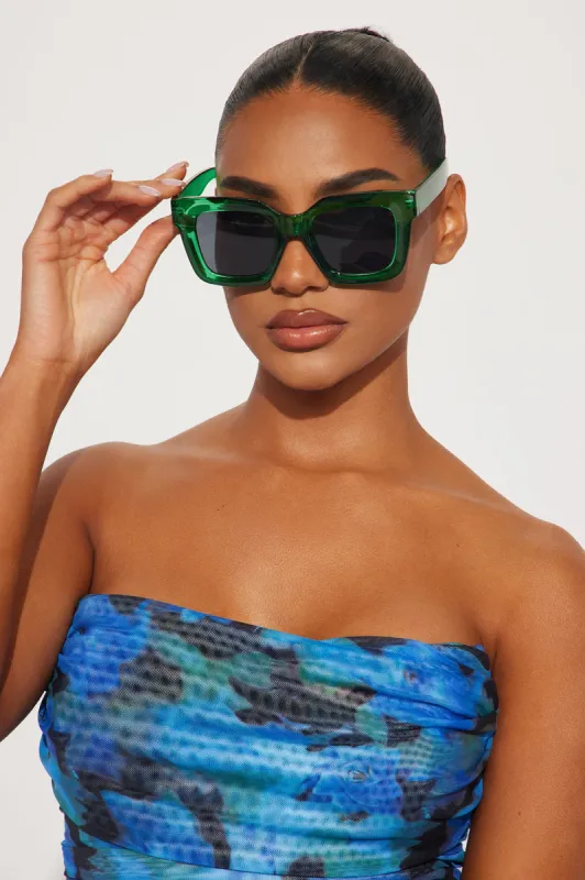 Earthy Erika Sunglasses - Green sold by Fashion Nova