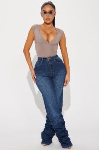 Salty Sweet Plunge Neck Top - Taupe sold by Fashion Nova