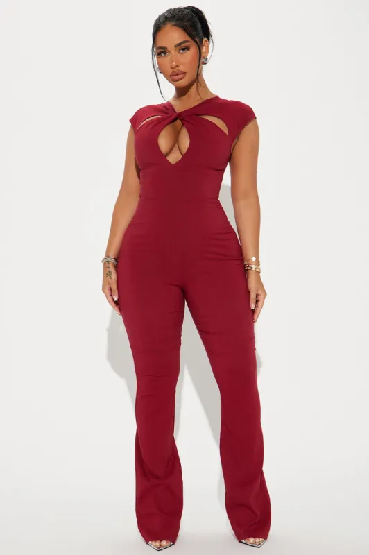 Kalany Jumpsuit - Burgundy sold by Fashion Nova