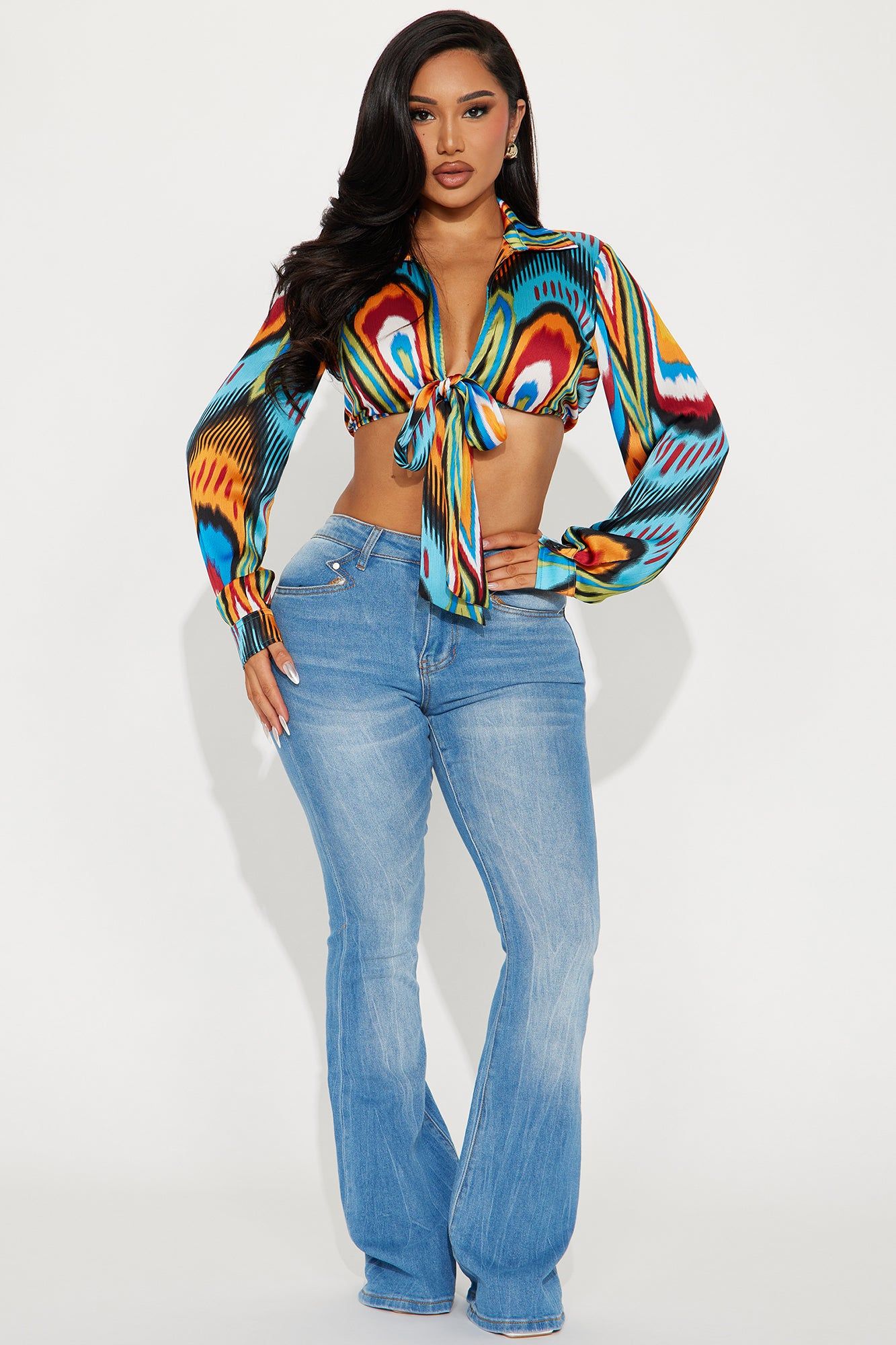 Wild Thing Satin Blouse Top - Multi Color sold by Fashion Nova product image thumbnail 2