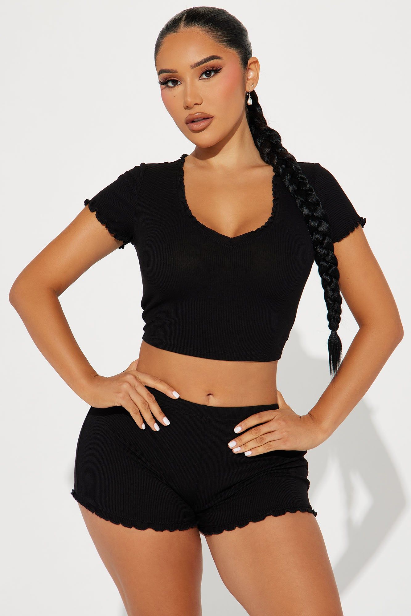 Naps And Chill PJ Short Set - Black sold by Fashion Nova product image thumbnail 2