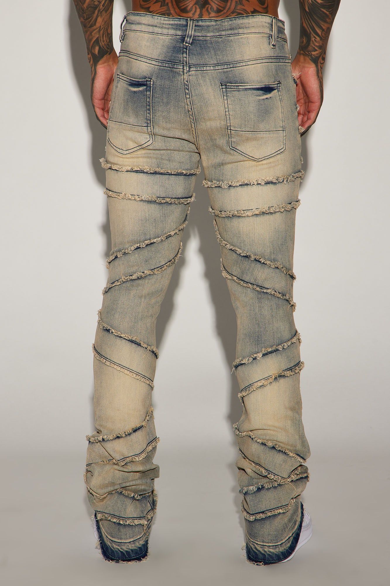 In All Ways Fray Stacked Skinny Flare Jeans - Medium Wash sold by Fashion Nova product image thumbnail 4