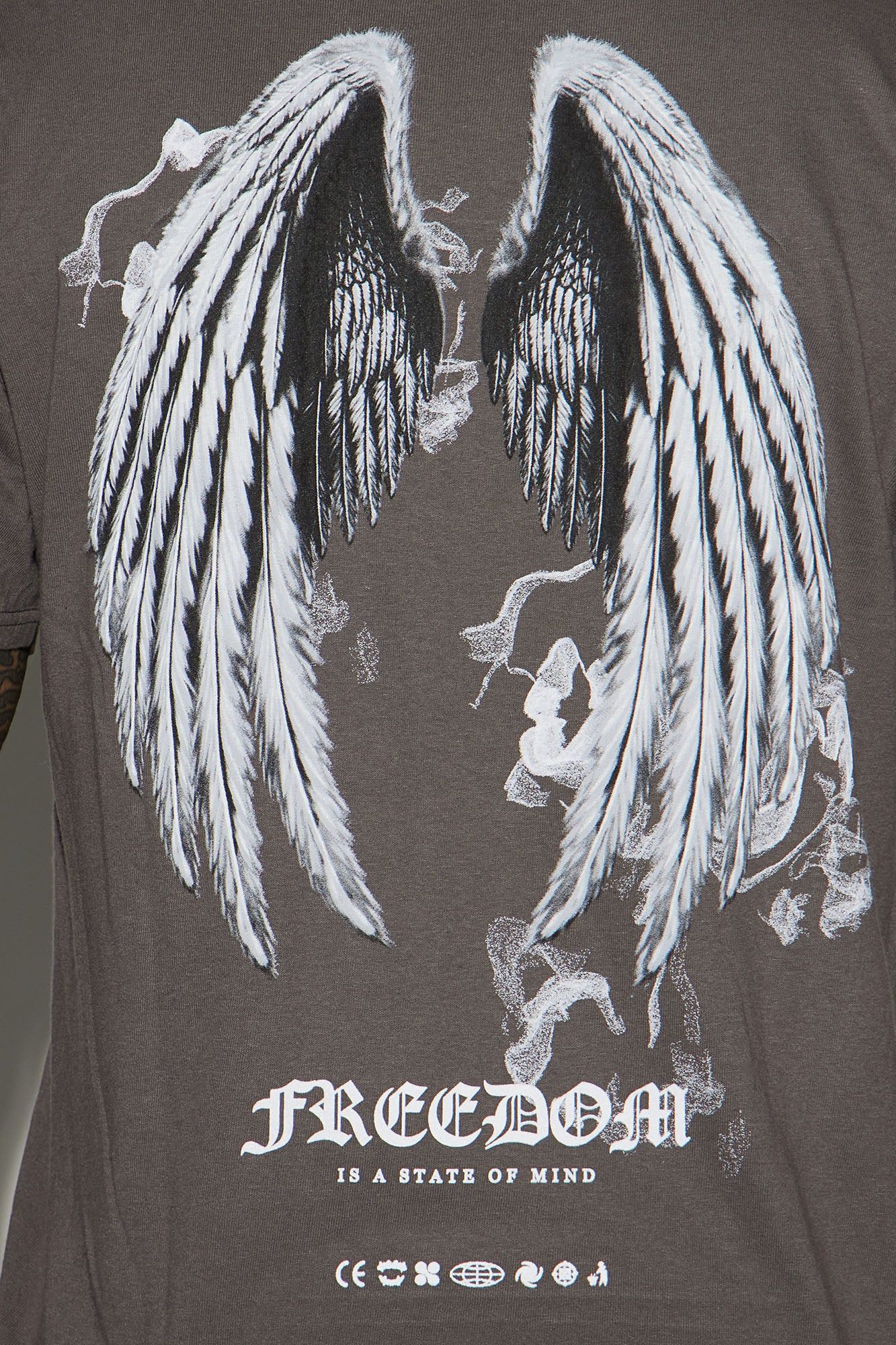 Freedom Is A State Of Mind Short Sleeve Tee - Charcoal sold by Fashion Nova product image thumbnail 5