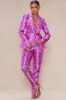 Violeta Satin Pant Suit Set - Pink/combo sold by Fashion Nova