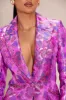 Violeta Satin Pant Suit Set - Pink/combo sold by Fashion Nova