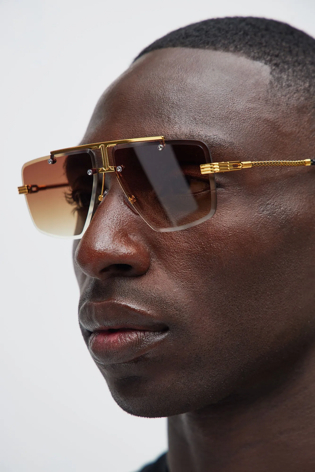 Sunset Flyer Sunglasses - Gold/Brown sold by Fashion Nova product image thumbnail 3