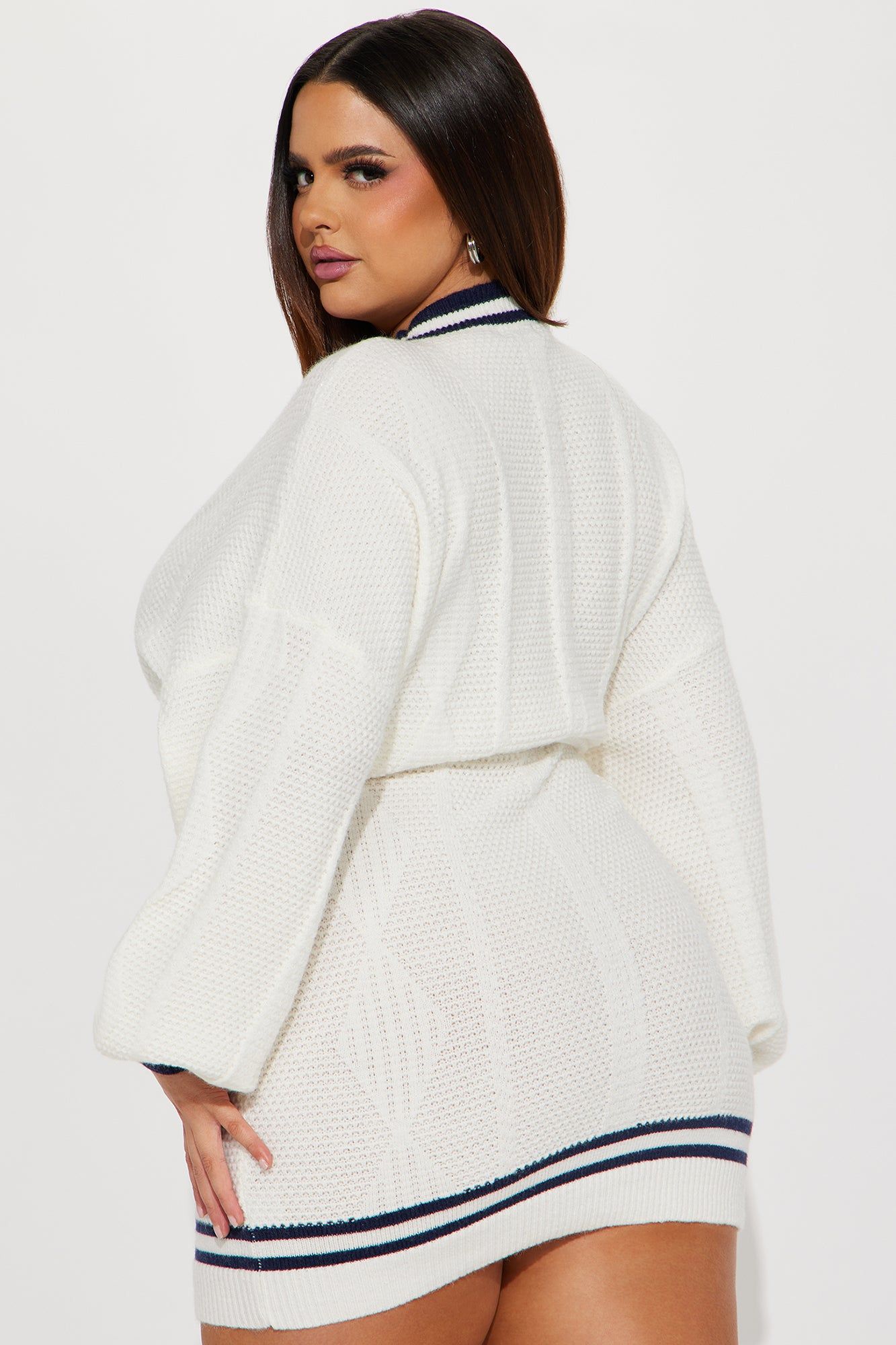 Elle Sweater Mini Dress - Cream/combo sold by Fashion Nova product image thumbnail 6