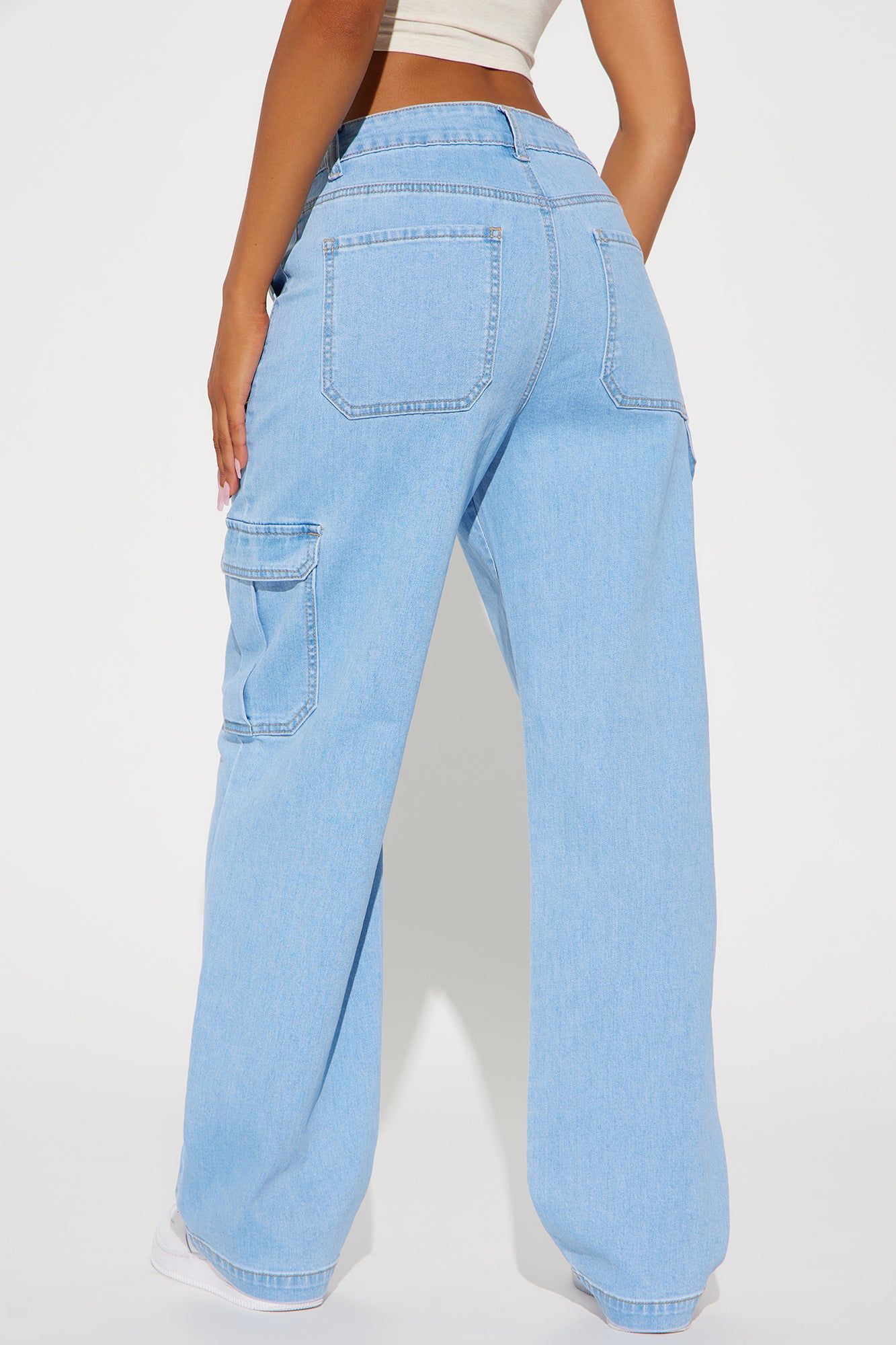 How You Do It Stretch Cargo Jeans - Light Wash sold by Fashion Nova product image thumbnail 3