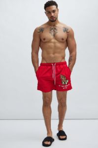Live And Die In LA Swim Trunks - Red sold by Fashion Nova