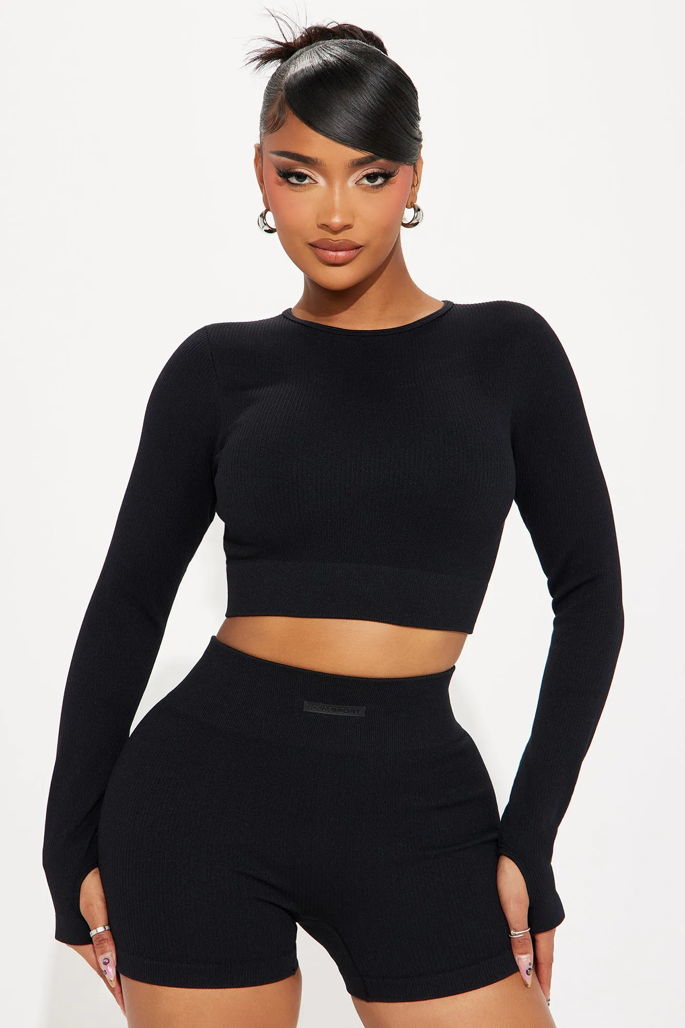 Ocean Run Effortless Seamless Active Set - Black sold by Fashion Nova product image thumbnail 2