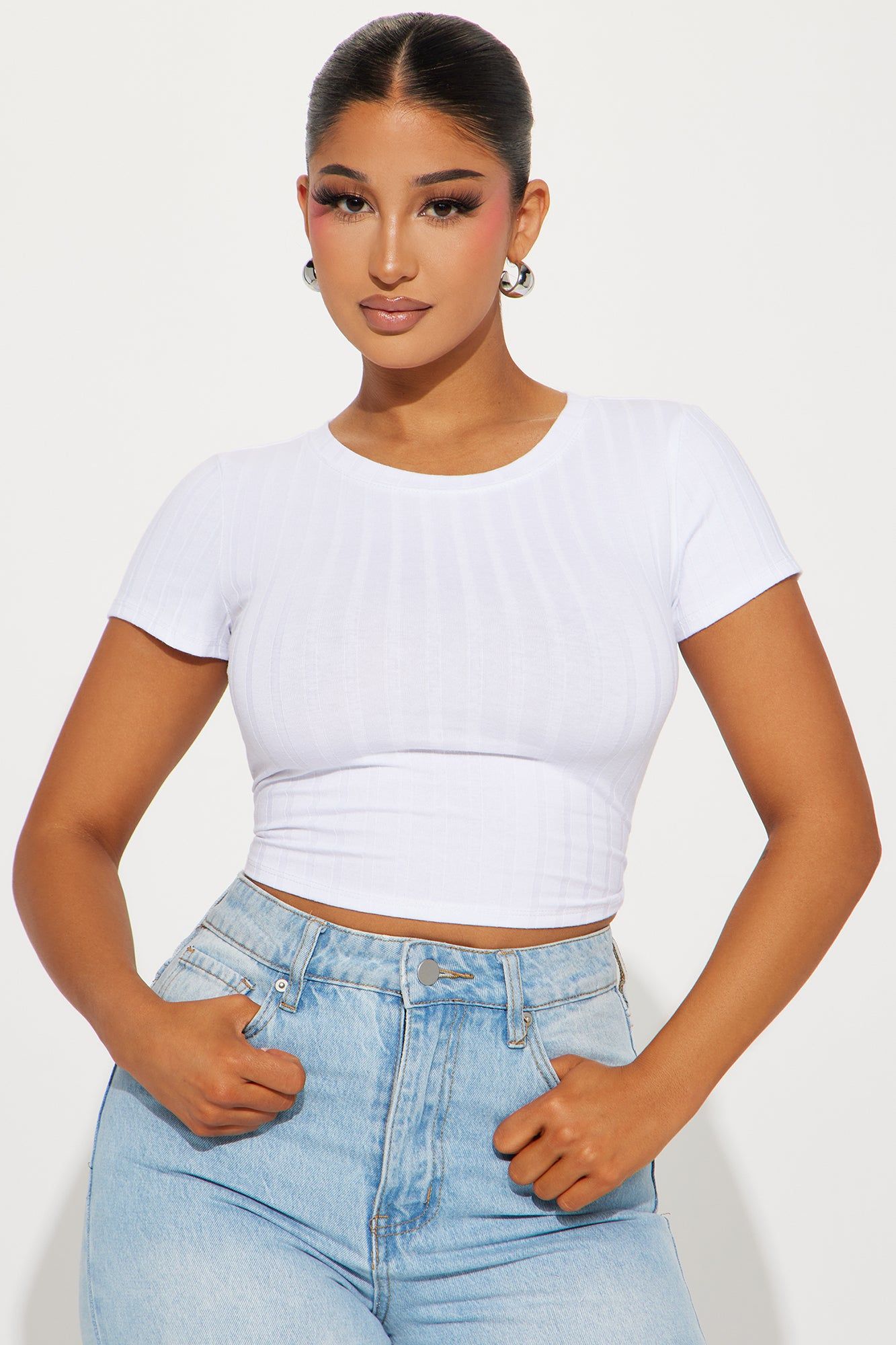Cora Classic Crew Neck Tee - White sold by Fashion Nova