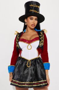 Sassy Ring Leader 2 Piece Costume Set - Black/Red sold by Fashion Nova