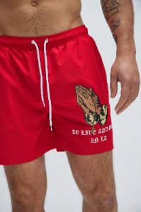 Live And Die In LA Swim Trunks - Red sold by Fashion Nova