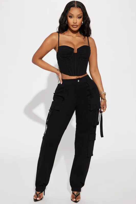 Coming Over Jogger Set  - Black sold by Fashion Nova