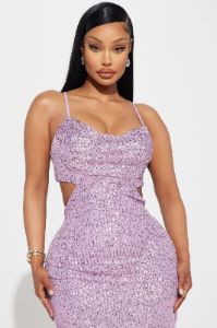 Kiera Sequin Maxi Dress - Lavender sold by Fashion Nova