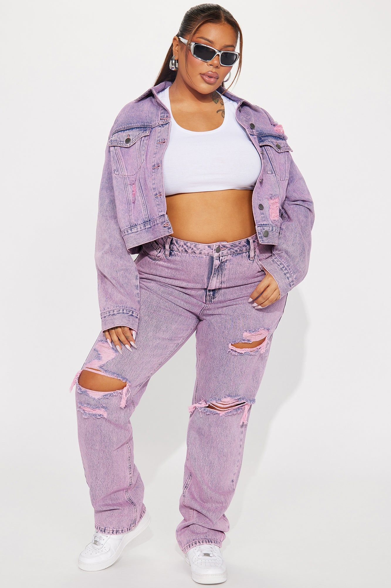 Best Energy Ripped Denim Jacket - Pink sold by Fashion Nova product image thumbnail 5