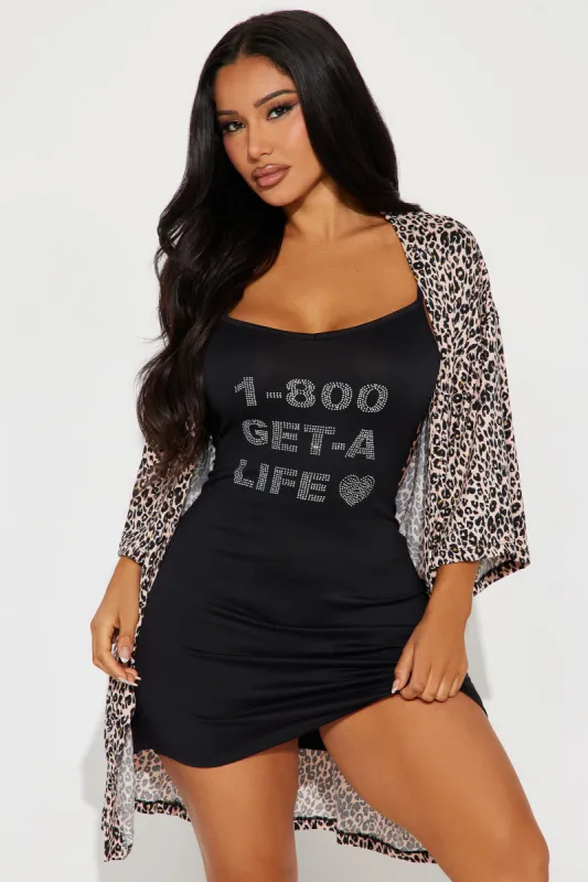 Get A Life PJ Robe Set - Leopard sold by Fashion Nova