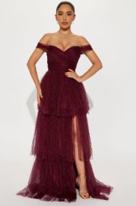 Miss Tiff Tulle Gown - Burgundy sold by Fashion Nova