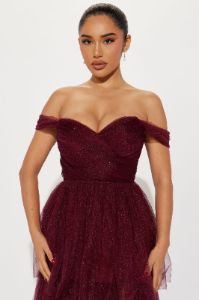 Miss Tiff Tulle Gown - Burgundy sold by Fashion Nova