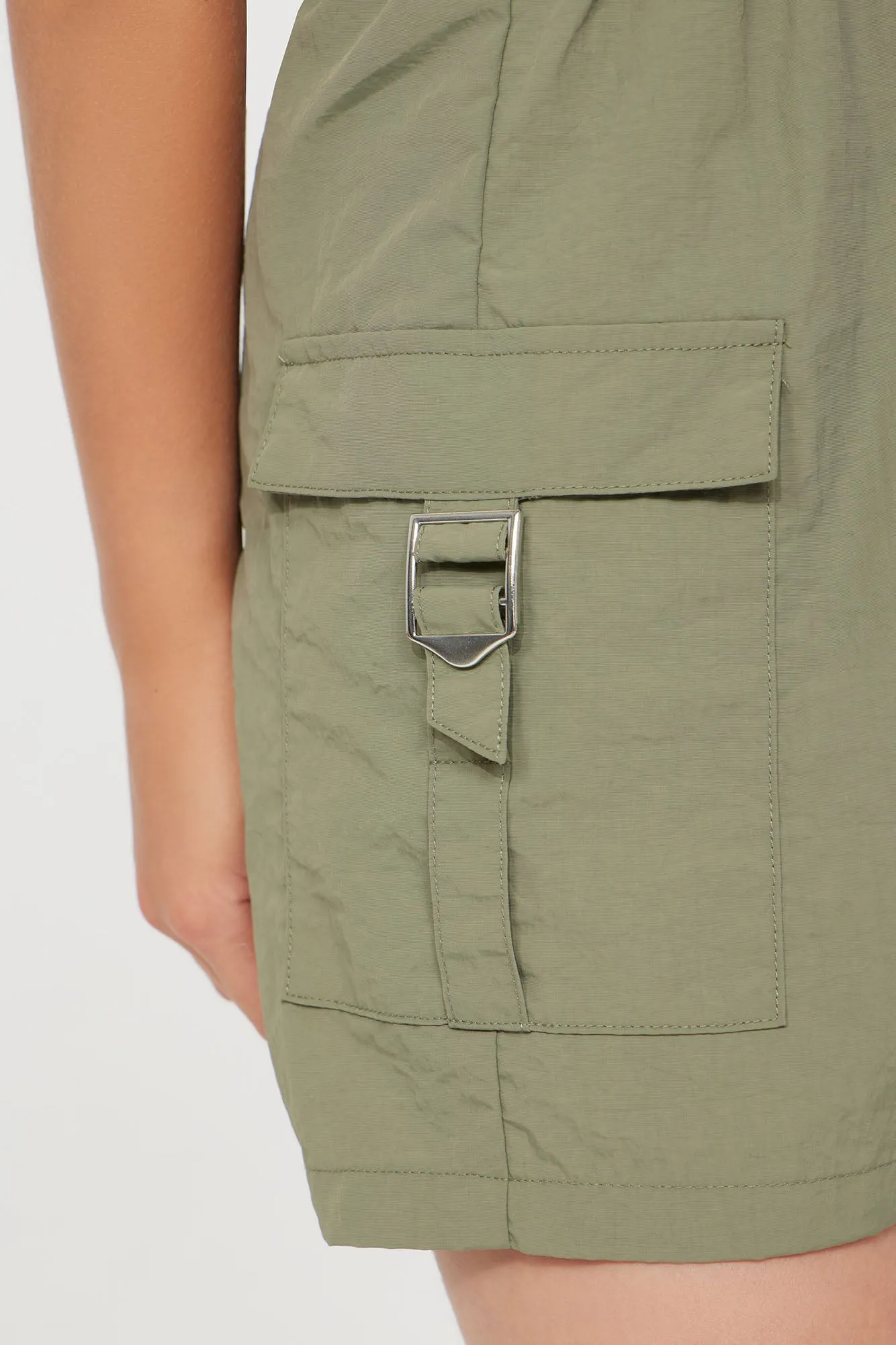 Mini True To Self Cargo Romper - Olive sold by Fashion Nova product image thumbnail 3