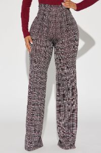 Victoria High Waisted Dress Pant - Black/Red sold by Fashion Nova