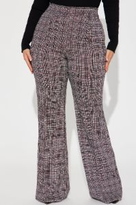 Victoria High Waisted Dress Pant - Black/Red sold by Fashion Nova