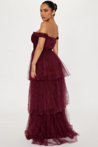 Miss Tiff Tulle Gown - Burgundy sold by Fashion Nova