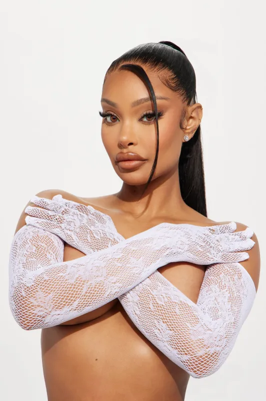 Sultry Touch Lace Gloves - White sold by Fashion Nova