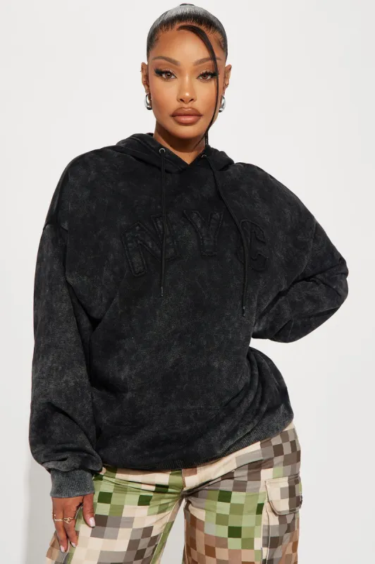 NYC Washed Hoodie - Black Wash sold by Fashion Nova