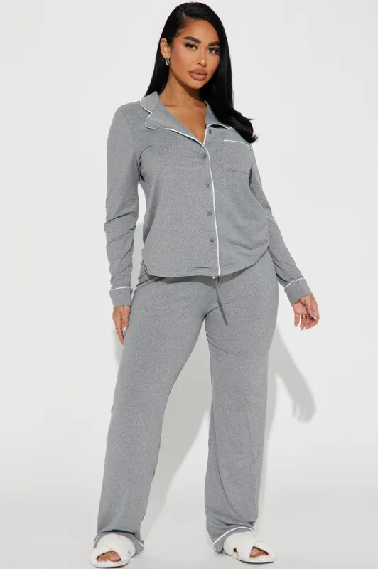 In The Morning PJ Pant Set - Heather Grey sold by Fashion Nova