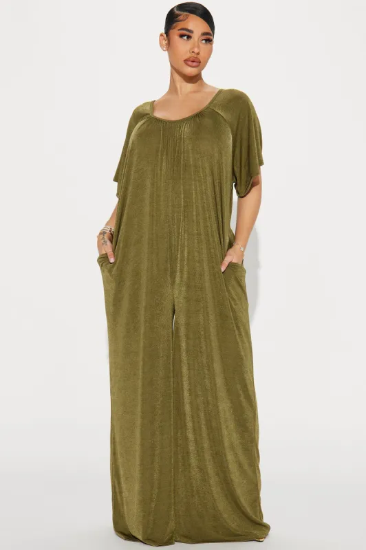 Follow The Rules Jumpsuit - Olive sold by Fashion Nova