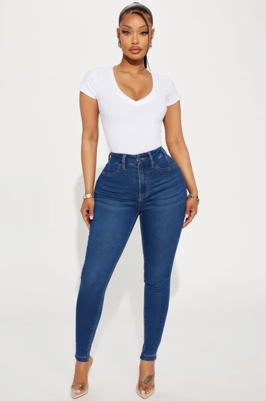 Can't Deny You Sculpting Skinny Jeans - Dark Wash sold by Fashion Nova
